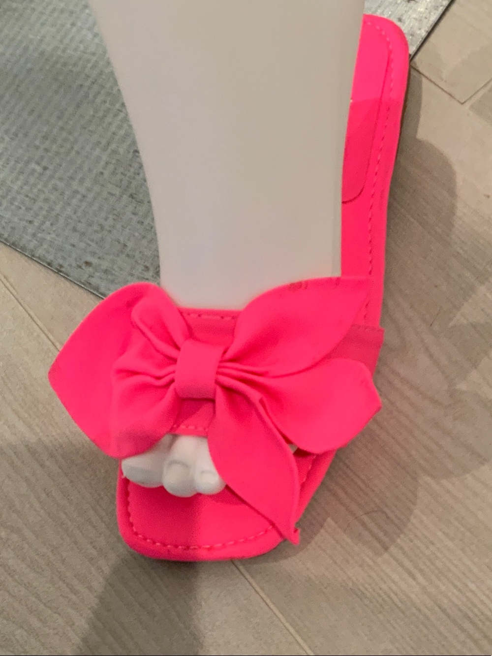 Fluorescent pink color sandals